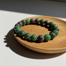 Браслет из натуральных камней. Цоизит 10 мм.